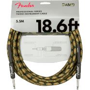 Fender Professional Series Instrument Cable,Straight/Straight, 18.6',Woodland Camo Guitar Accessories Global Music Revolution Woodland Cammo 