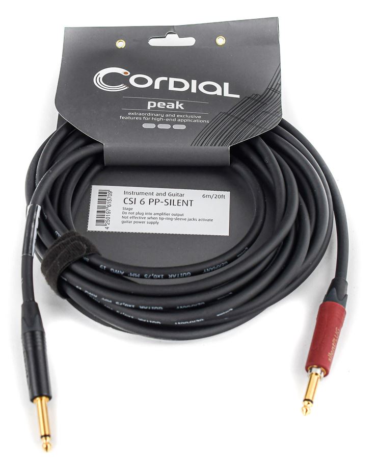 Cordial CSI6PP Silent Jack Cable 6m Guitar Accessories Cordial 