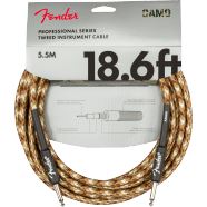 Fender Professional Series Instrument Cable,Straight/Straight, 18.6',Woodland Camo Guitar Accessories Global Music Revolution Desert Cammo 